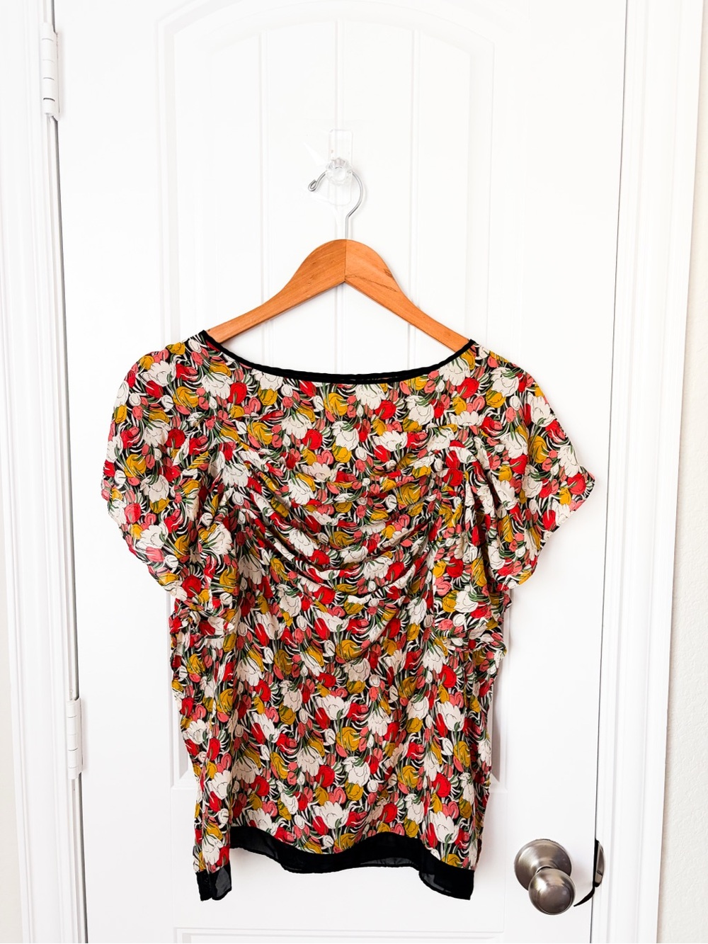 Anthropologie Lil Floral Blouse Silk Size 6
